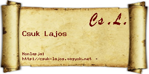 Csuk Lajos névjegykártya